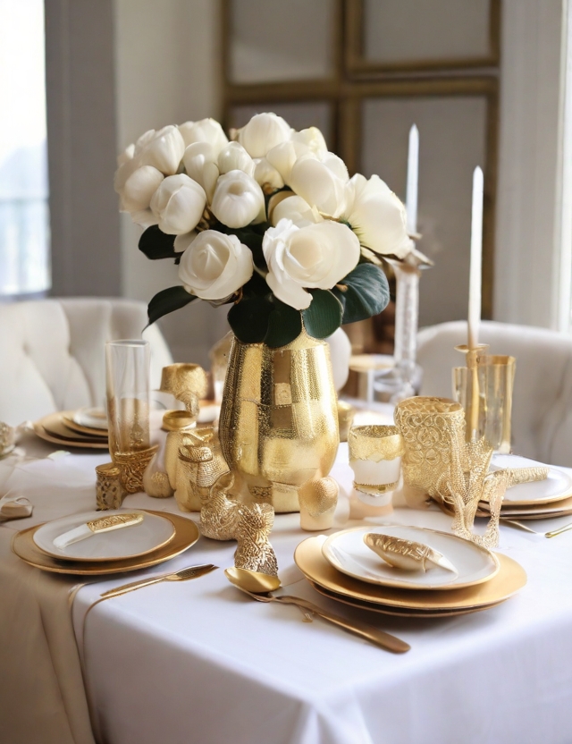 Effortless Elegance: How to Create Stunning Gold and White Table Settings