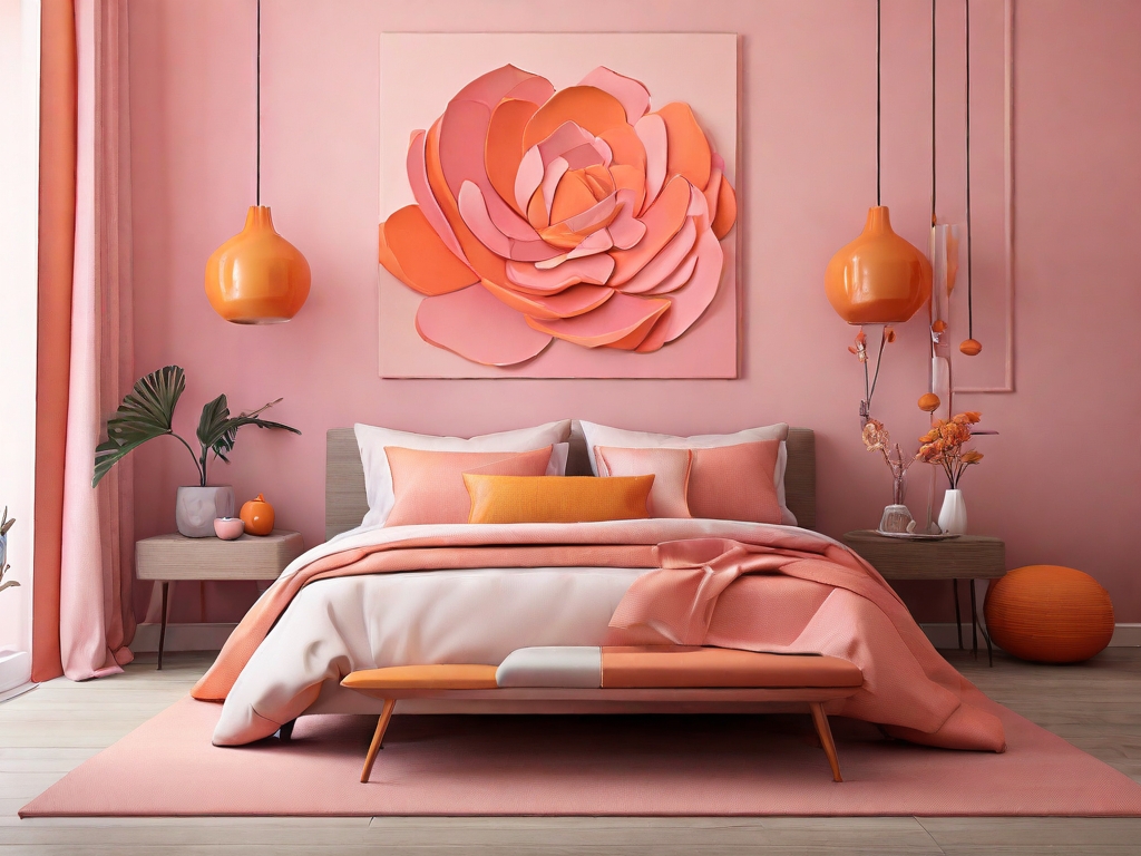 Sunset Serenity: Infuse Vibrancy with Pink and Orange Wall Decor Delight